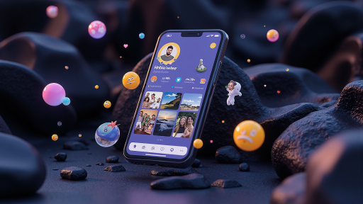 休闲社交游戏界面截图,卡通风格UI界面,多个可爱角色头像,社交功能按钮,明亮温馨色调